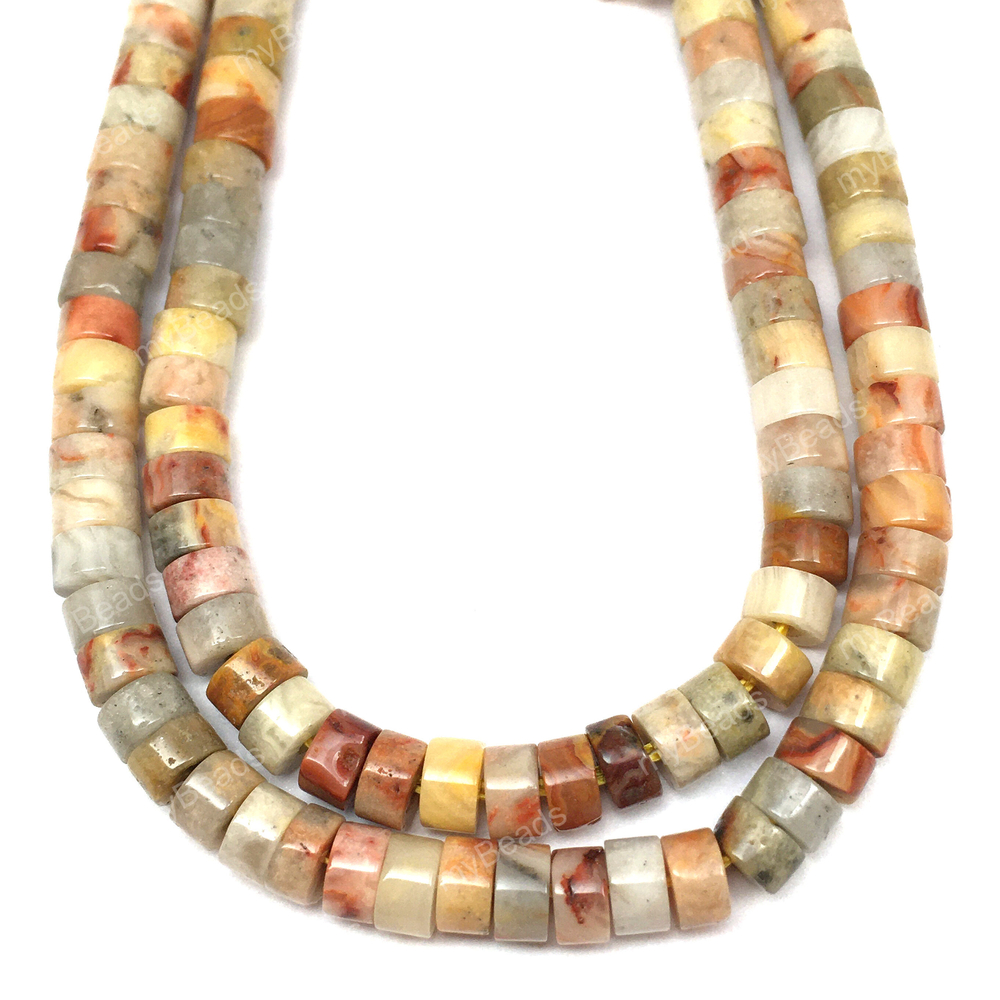 Агат "крейзи" 4х2 мм, бусины - рондели (нить 38 см)