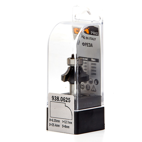 Фреза концевая CMT радиусная D=25,4 I=12,7 S=8,0 R=6,35 938.0625