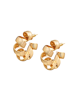 Серьги большая золотая спираль