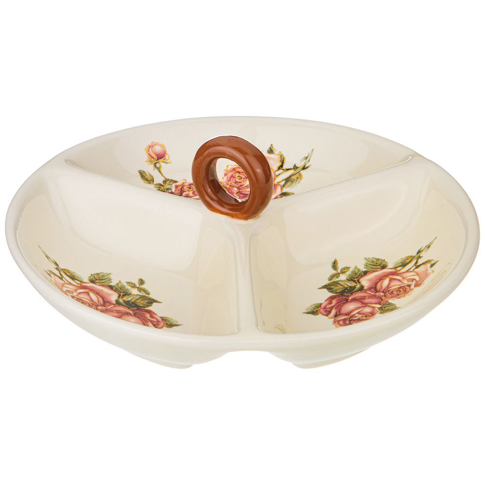 МЕНАЖНИЦА 3-Х СЕКЦИОННАЯ "КОРЕЙСКАЯ РОЗА" 22*22*7,5 СМ. (КОР=16ШТ.)