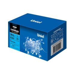 ULD-S0500-050-DTA WHITE IP20 Гирлянда светодиодная с контроллером. 5м. 50 светодиодов. Белый свет. Провод прозрачный. ТМ Uniel