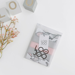 Платочки сет из 5 штук LooJoo Курочки / Серый шелк / Пудра