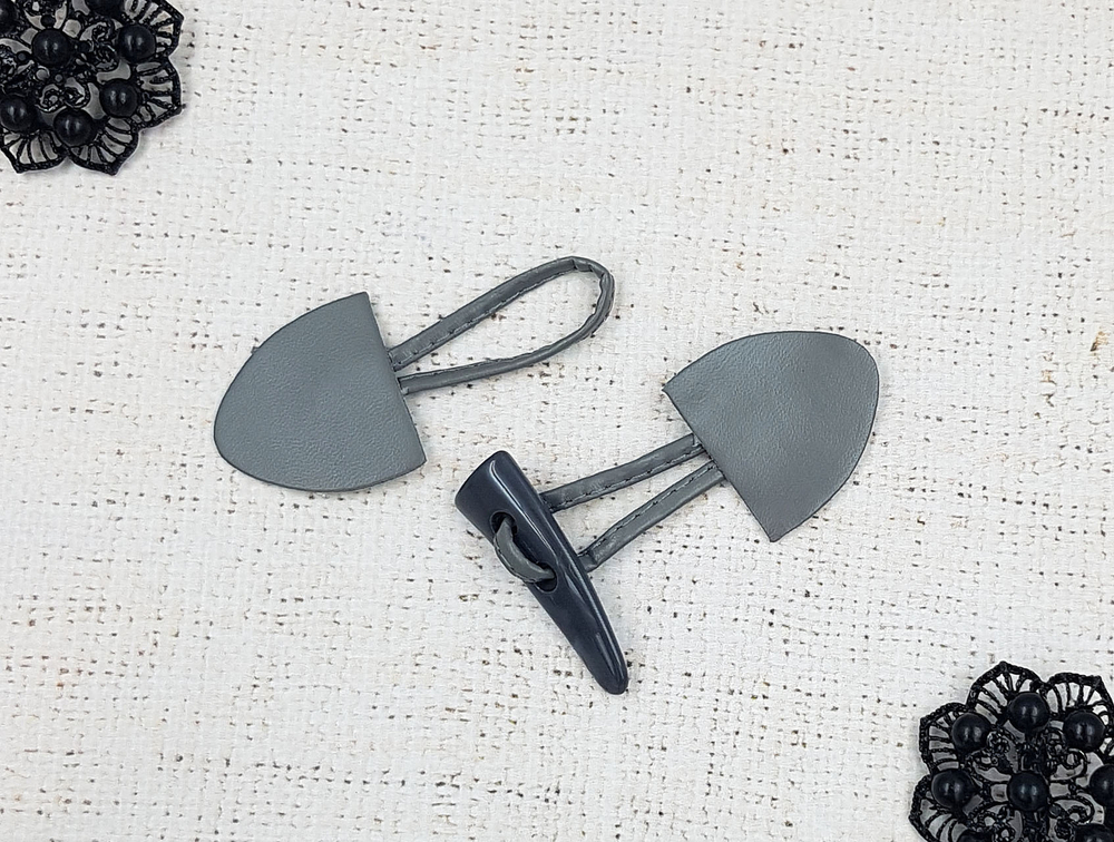 Застежка клевант, р. 14х4,8 см, серый