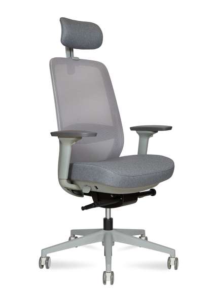 Кресло офисное Норден / Рум грэй / Room grey / серая сетка/серая ткань