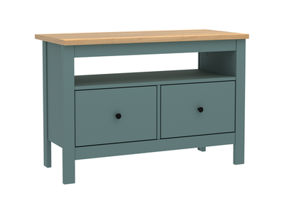 Тумба САГА 2 ящика тёмно-бирюзовая/ясень