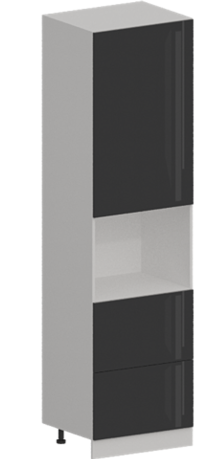 Кухня Модуль ШП2Я 600 Белый / Графит Глянец