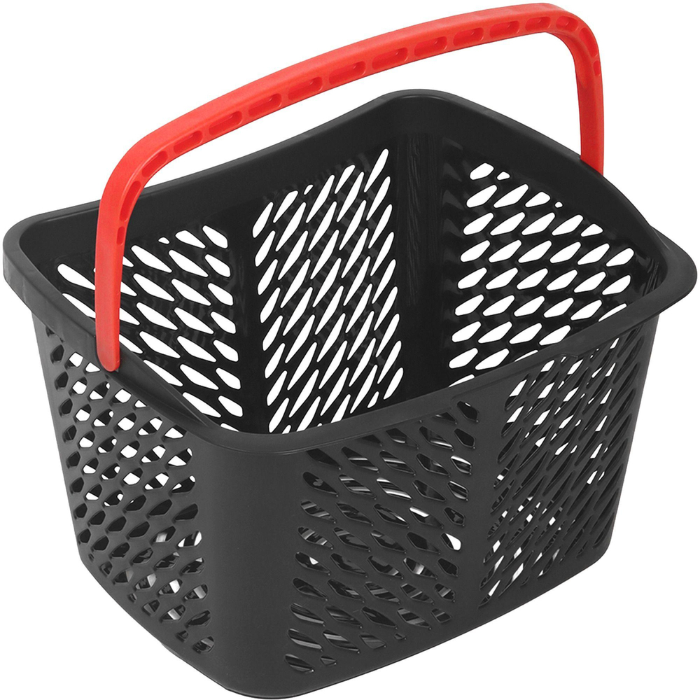 Корзина покупательская REK_Комус Мебель B20C.ECO.BL.RD 20л черная с кра.руч