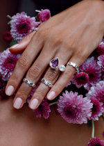 Кольцо «Дуо» с аметистом и белым топазом