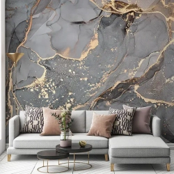 Фотообои мрамор абстракция флюид "Флюид #1", 420см x 270см, флизелин премиум моющиеся GradientArt FLU1420270N