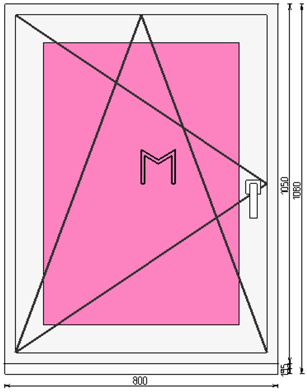 Пластиковое окно 1050 х 800 ТермА Эко + Москитная сетка