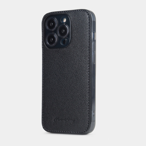 Чехол-накладка для iPhone 15 Pro Max из кожи теленка, черного цвета Safiano