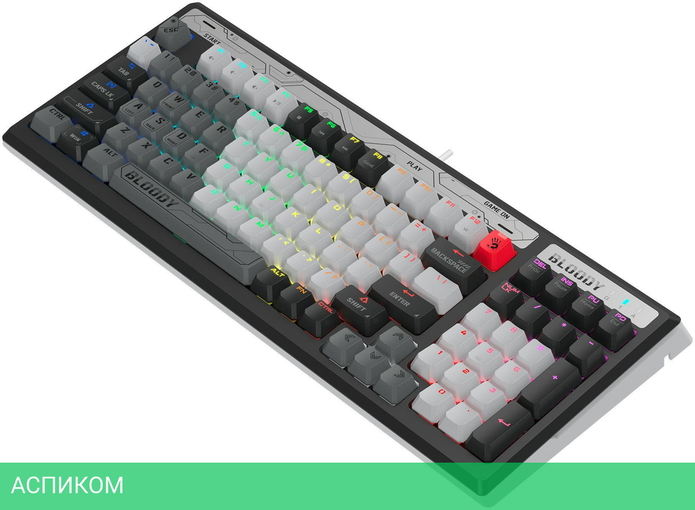 Клавиатура A4Tech Bloody B950 серый/черный