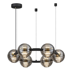 5041/60L L-VISION ODL24 000 черн./золото/дымчатый/металл/стеко Люстра LED 60W 4000К 1526Лм TRONI
