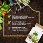 NaturesPlus, Source of Life® Garden, сертифицированный органический витамин B12, 60 веганских капсул