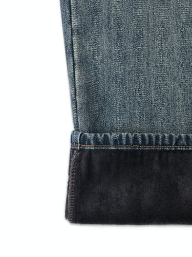 Темно-синие утепленные джинсы-трансформеры