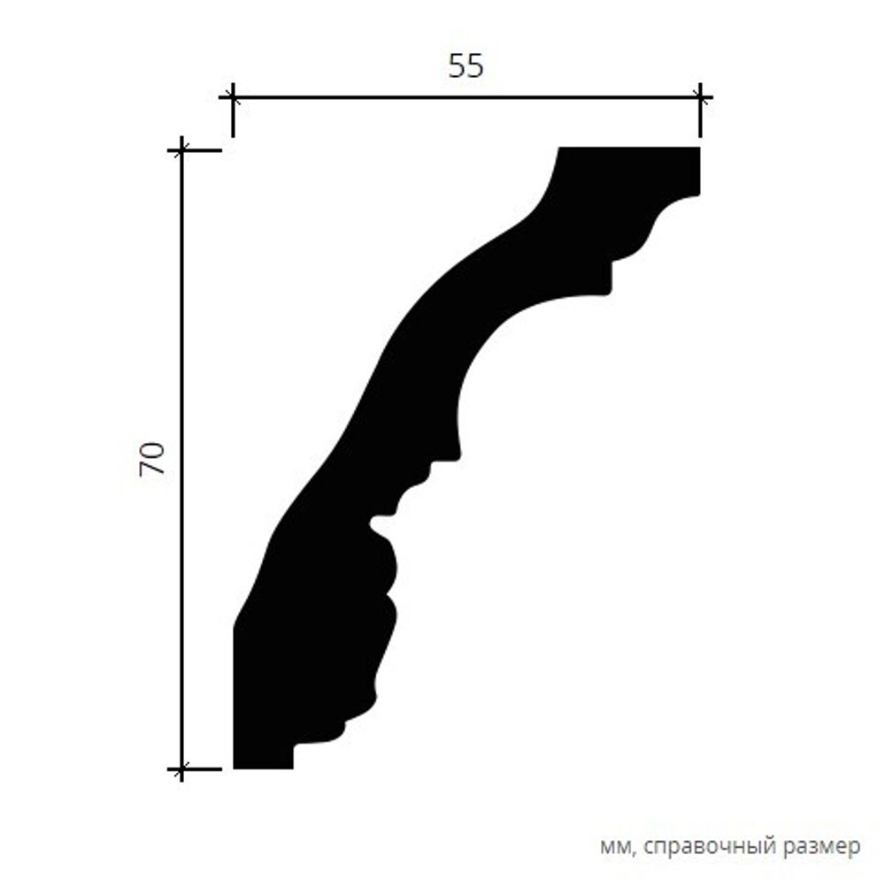 Карниз пенополиуретан, 2000x55x70 мм