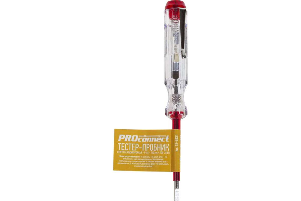 ОТВЕРТКА ТЕСТЕР-ПРОБНИК PROCONNECT P-01 140ММ 12-2031