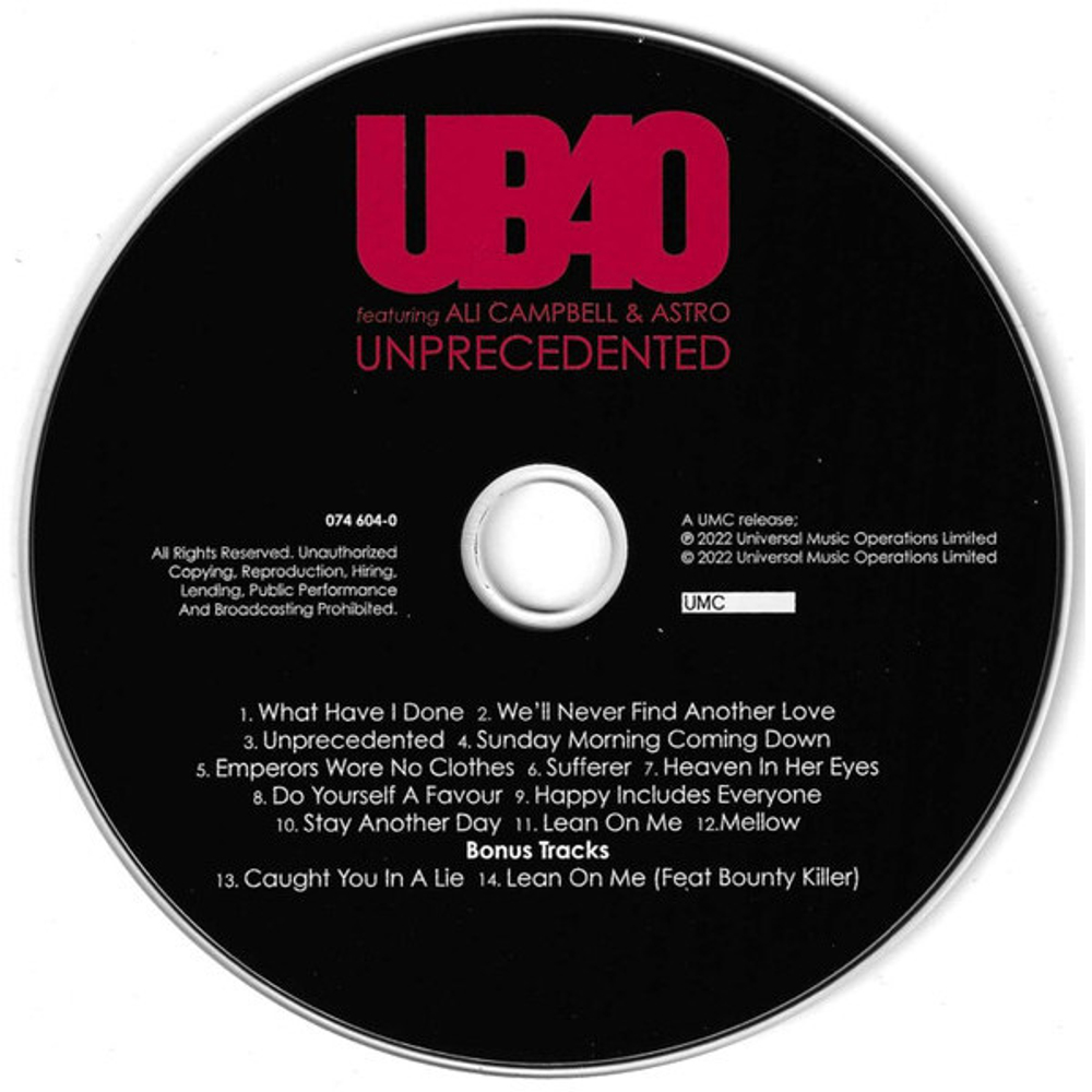UB40 Featuring Ali Campbell & Astro / Unprecedented (CD)