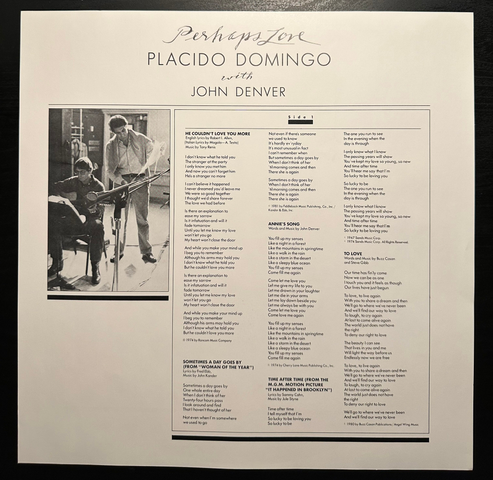 Placido Domingo With John Denver - Perhaps Love (Голландия 1981г.)