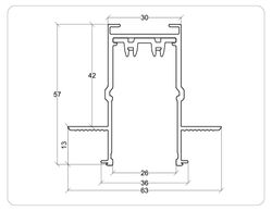 Ambrella Шинопровод встраиваемый под ГКЛ 12,6мм Magnetic 220V IP20 2000*62.5*56 Magnetic 220V GL1009