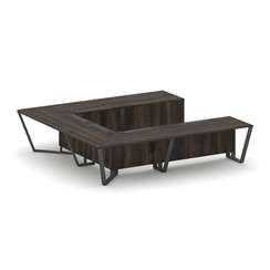 Steel Meet Стол переговорный П-образный KD-PR.B.SP-11P Дуб Мали/Металл Антрацит 3200*3200*750