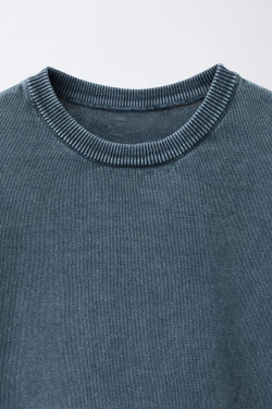 ZARA ФУТБОЛКА С ЭФФЕКТОМ И ГРАФФИТИ, СЕРЫЙ