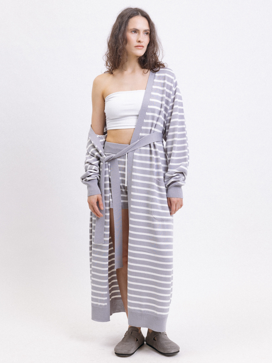 Кардиган удлиненный в полоску