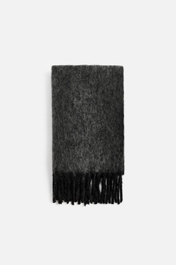 ZARA ШАРФ ИЗ РЕЛЬЕФНОЙ ТКАНИ, ЧЕРНЫЙ