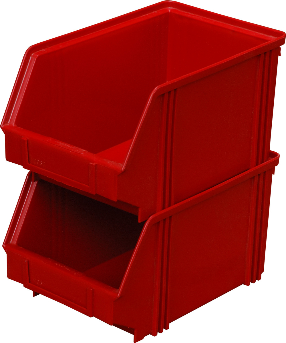 Ящик сплошной 250×148×130 мм, объем 4.81 л., арт.: 7967, красный, код: 00565