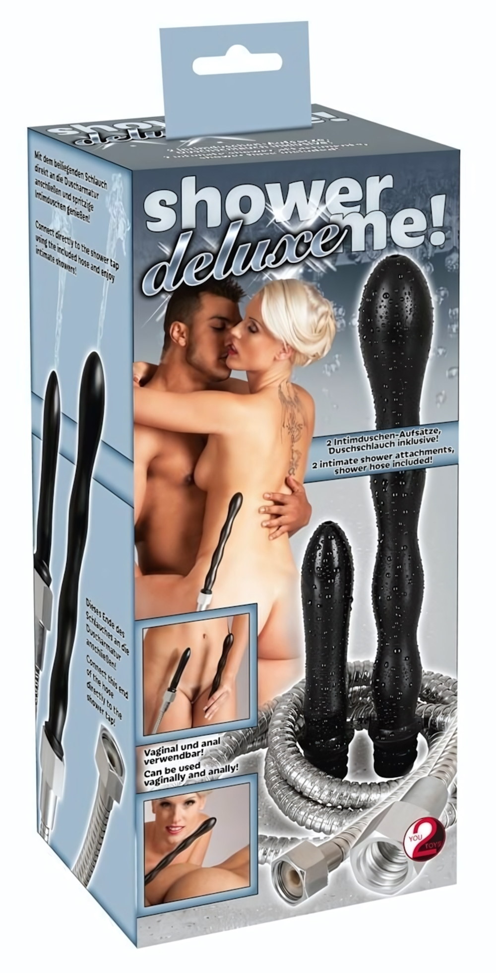 Набор для интимного душа Shower me Deluxe (Цвет: черный с серебристым)