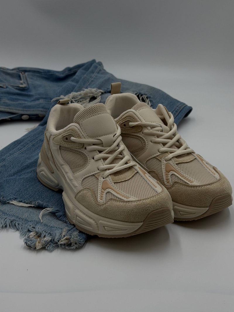 Кроссовки женcкие экокожа арт. 837-5 цвет "песочный"