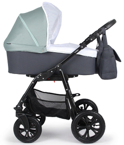 Детская коляска Indigo Charlotte Sity 3 в 1 с автокреслом Avionaut Cosmo Cs 02 т.серый+шалфей