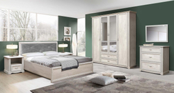 Кровать двуспальная с орт. осн. 32.25-02 Сохо (1600) бетон пайн белый