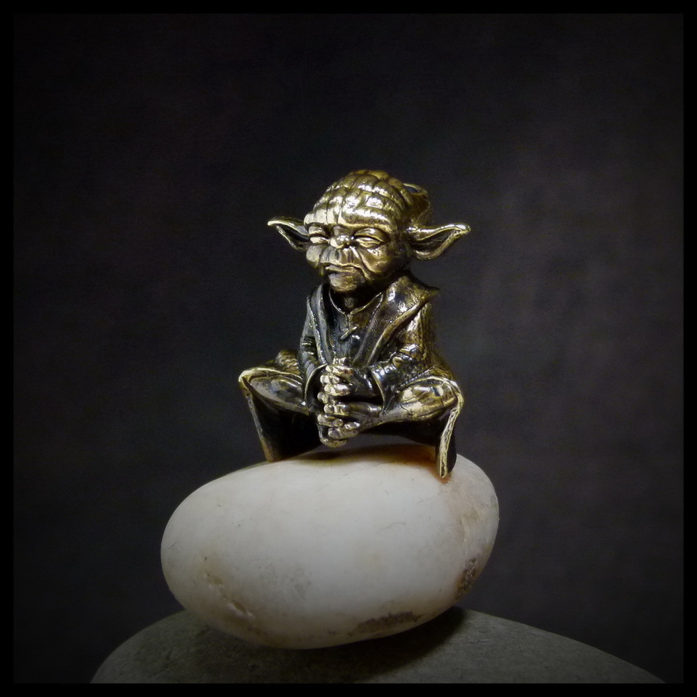 Бусина "Мастер Йода" для темляков или браслетов латунь