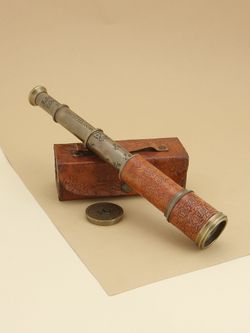Nautical Подзорная труба в кожаном футляре