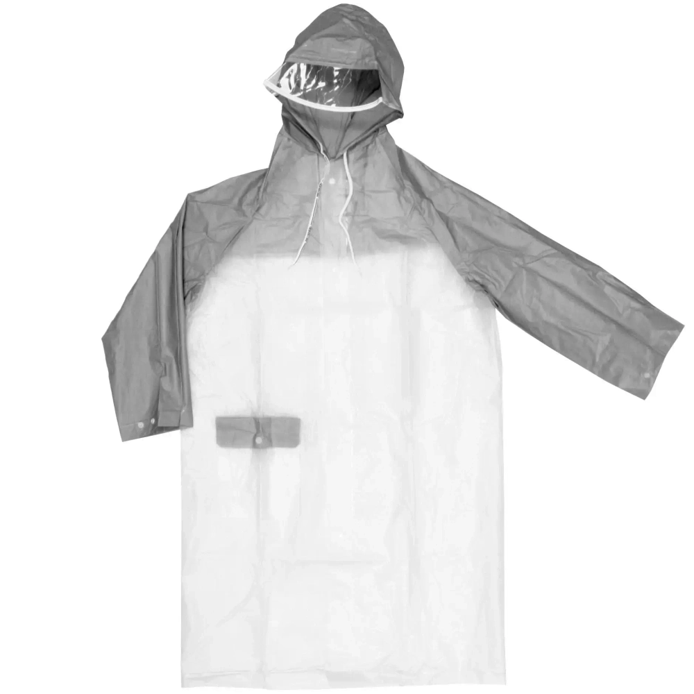 Дождевик-плащ детский «Радуга» с капюшоном,регулир.манжет,с отдел.под рюкзак, цвет бело-серый, размер XL(95*57см) ДоброСад