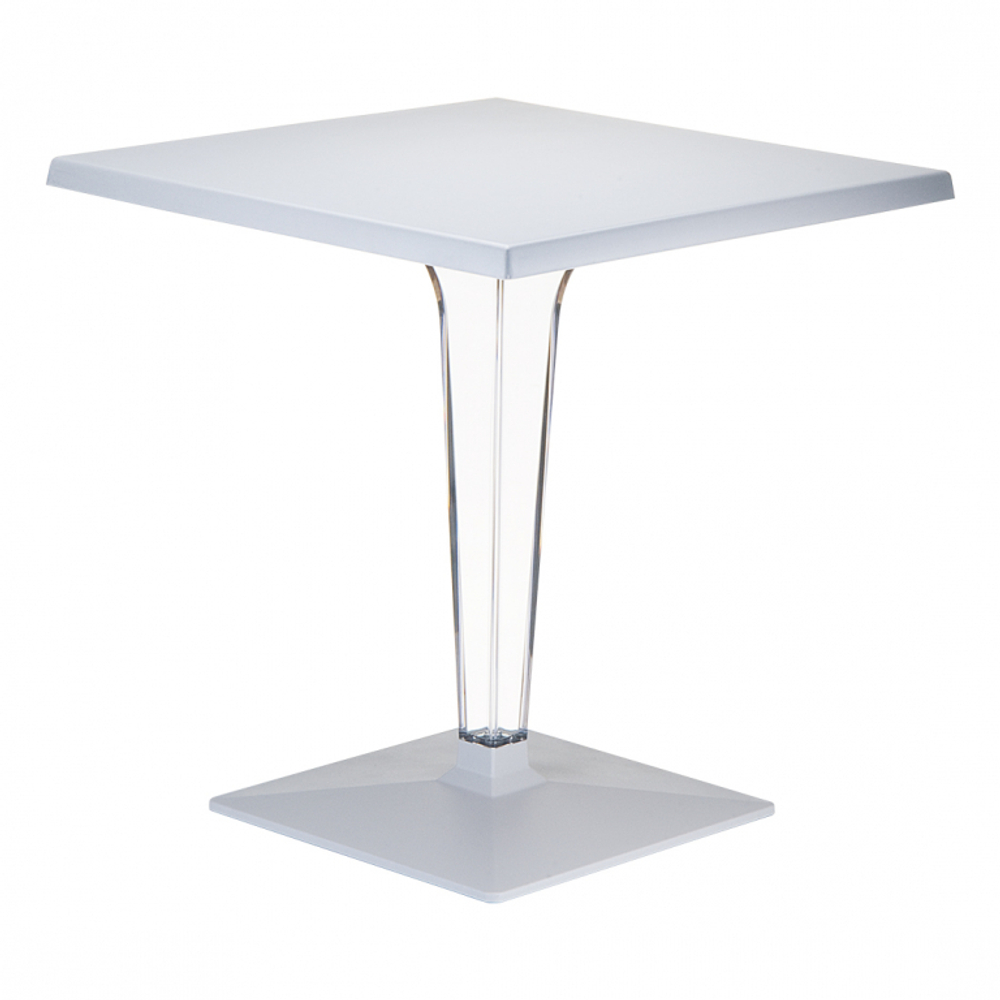 Стол пластиковый Siesta Contract Ice, 600х600х730, серебристый