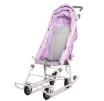 Санки-коляска Наши детки НДТ3-1К/СН со снежинками на сиреневом