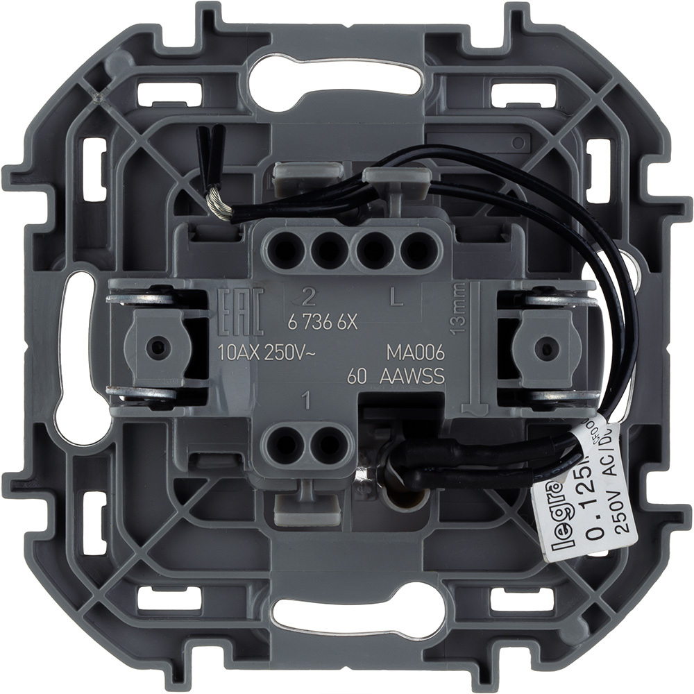 Переключатель 1-клавишный с подсветкой/индикацией 10А 250В белый Inspiria Legrand