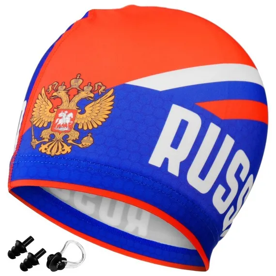 Набор взрослый Russia: шапочка для плавания+беруши+зажим для носа, мешок