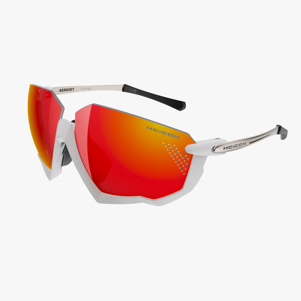 Спортивные очки c диоптриями Scicon Aerojet Titanium Sunglasses Metal White Multi Mirror Red + Rain Clear Lenses