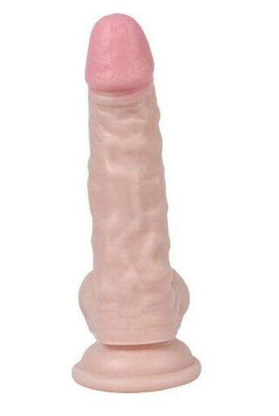 Реалистичный фаллоимитатор с мошонкой REAL - 17 см. (Цвет: телесный)