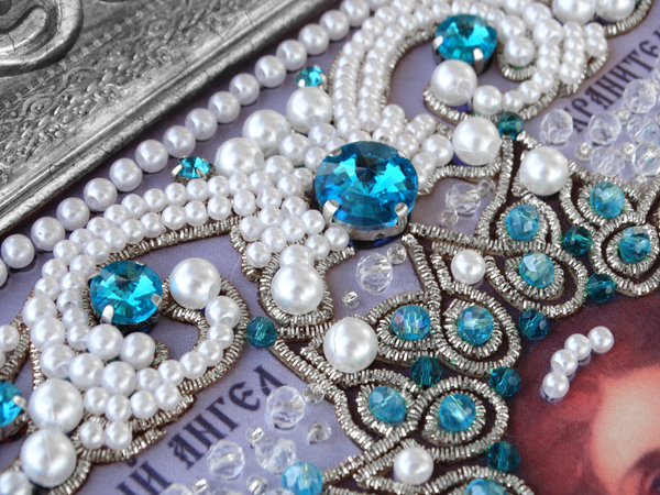 ЖС-8-СГ Набор для вышивания хрустальными камнями Ангел Хранитель (голубой)