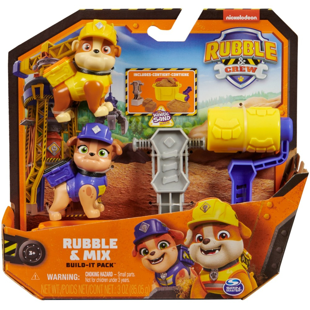 Psi Patrol - Фигурки щенков 2-PACK Rubble & Crew + песочная кинетическая песок 6066727