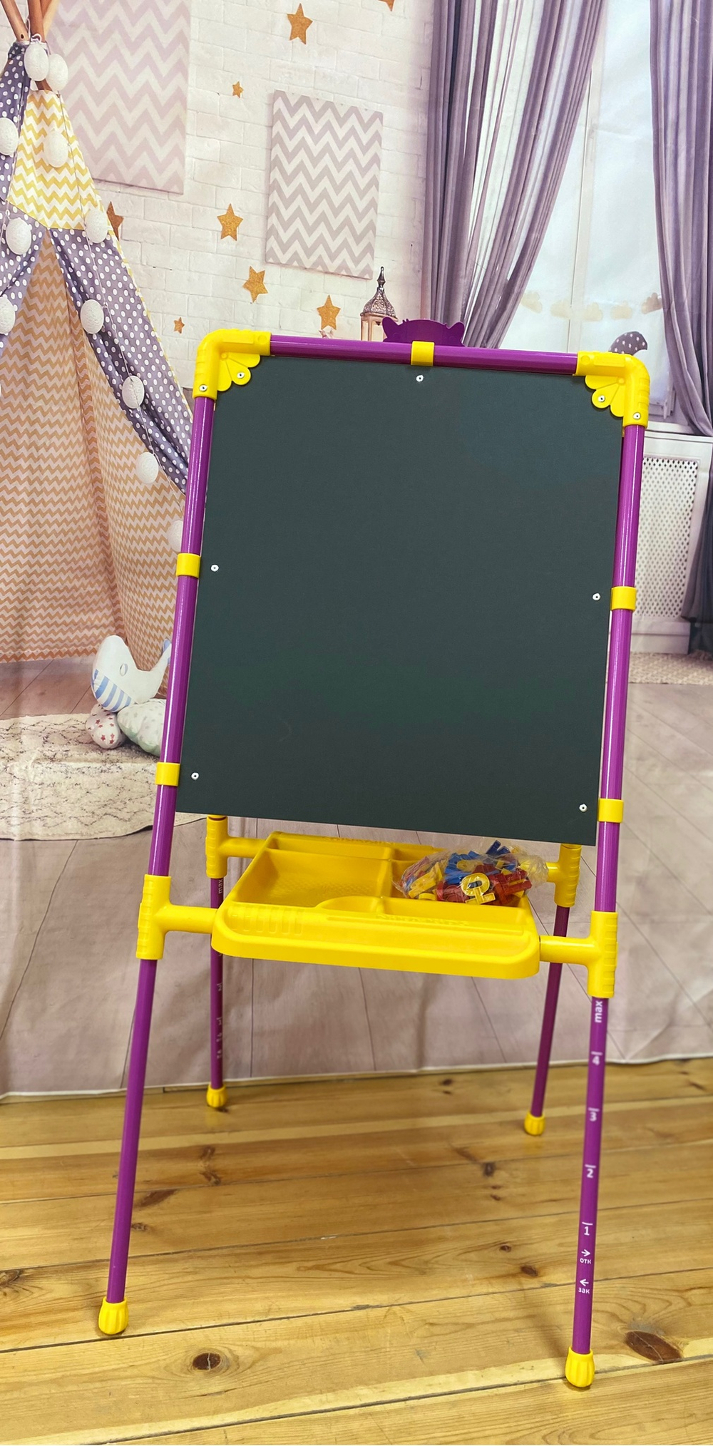 Мольберт для детей двусторонний РАСТУЩИЙ М2Л NIKA сиреневый