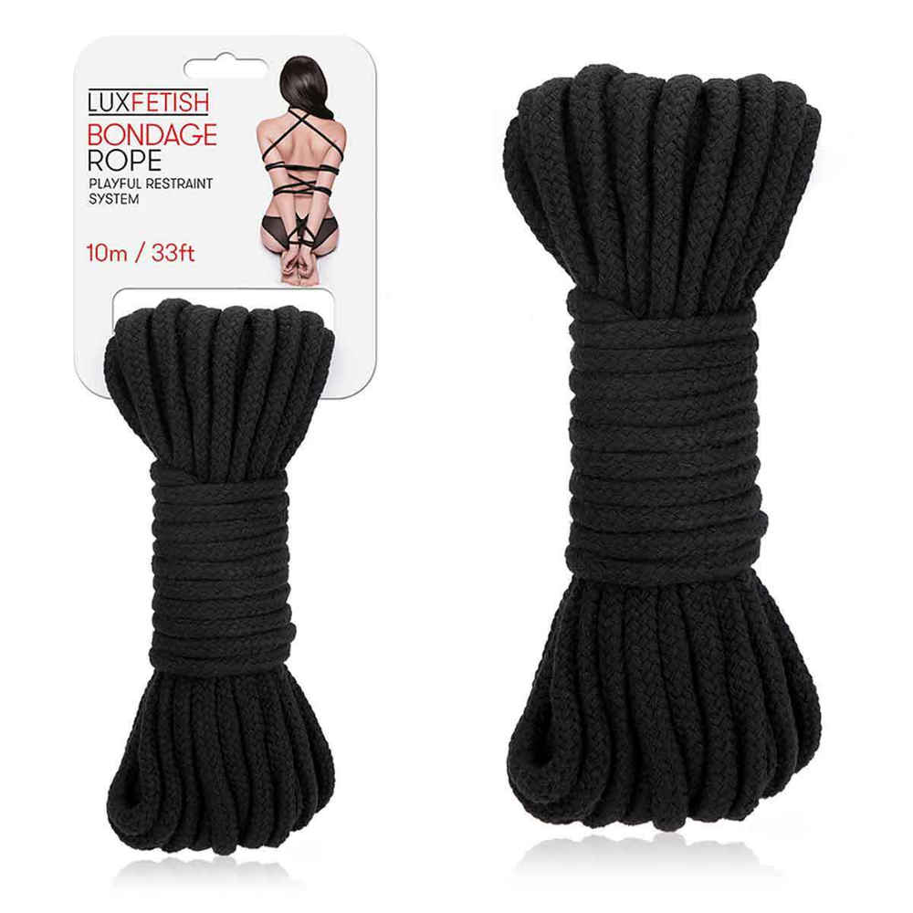 Черная хлопковая веревка для связывания Bondage Rope - 10 м. (Цвет: черный)