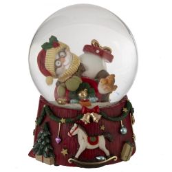 GAEM Фигурка декоративная "Снеговик" в стекл шаре (ключ,муз), D 10 см, L10 W10 H14 см