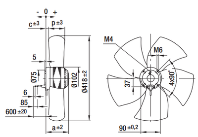 Вентилятор осевой A6E420-AP02-01