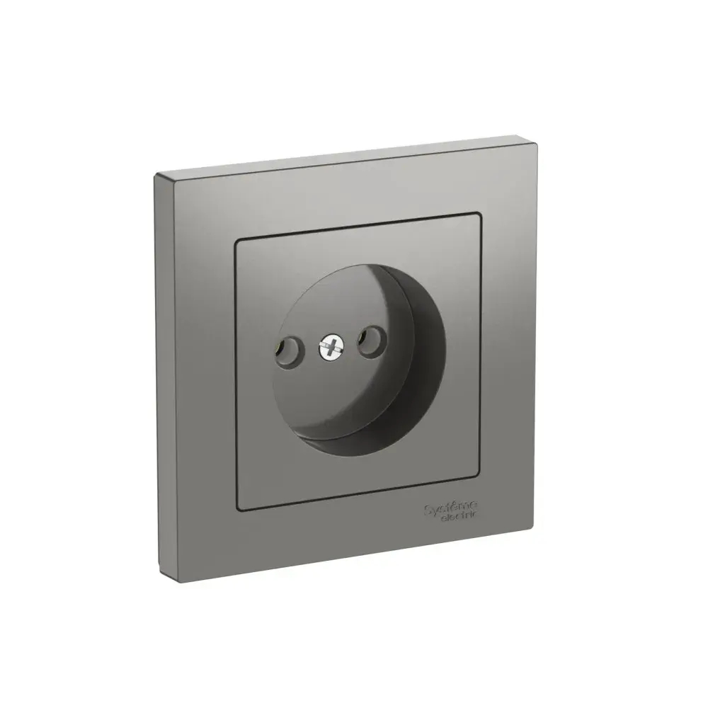 ATLASDESIGN РОЗЕТКА без заземления без шторок, 16А, в сборе, быстрозажим. клем., СТАЛЬ