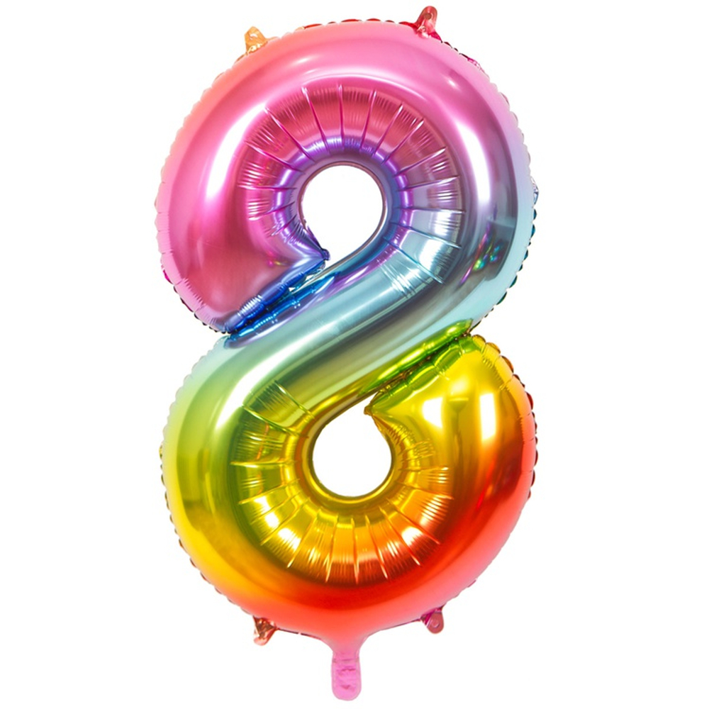 Шар фольгированный Цифра 8 109 см (Ассорти)